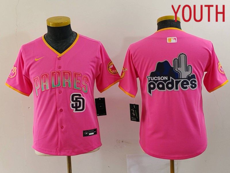Youth San Diego Padres Blank Pink Joint Name 2024 Nike MLB Jersey style 1->youth mlb jersey->Youth Jersey